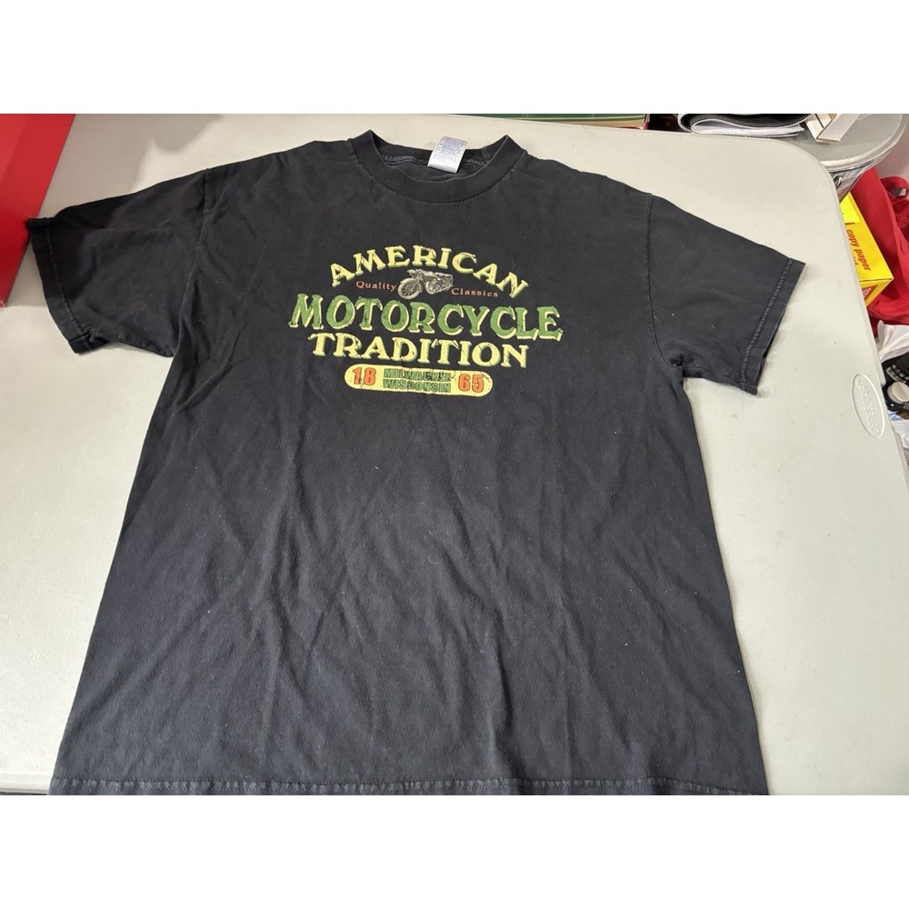 American Motorcycle Tradition Tshirt Lg Black Milwaukee Wi